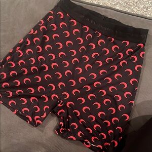 Marine serre Black Shorts with Red Crescent Pattern
